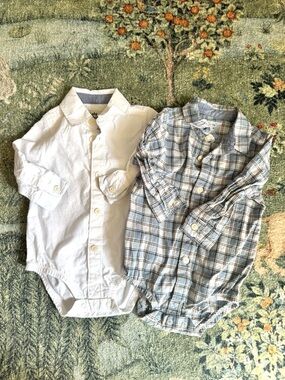 Oshkosh B’gosh Baby Boys 2-Pack Button-Front Long Sleeve Bodysuits